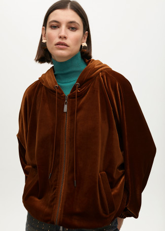 Oversize velvet hoodie