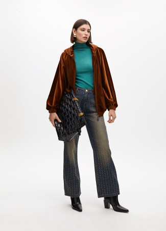 Sudadera oversize capucha terciopelo