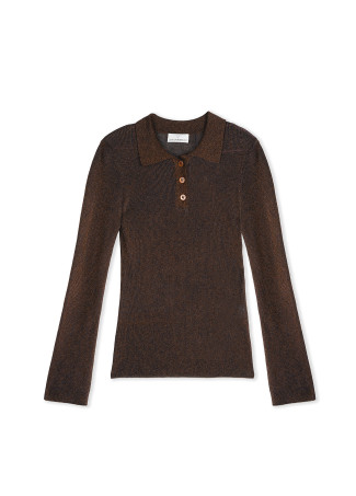 Enganliegender Pullover mit glänzendem Lurex