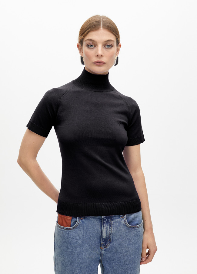 Top with mock neck