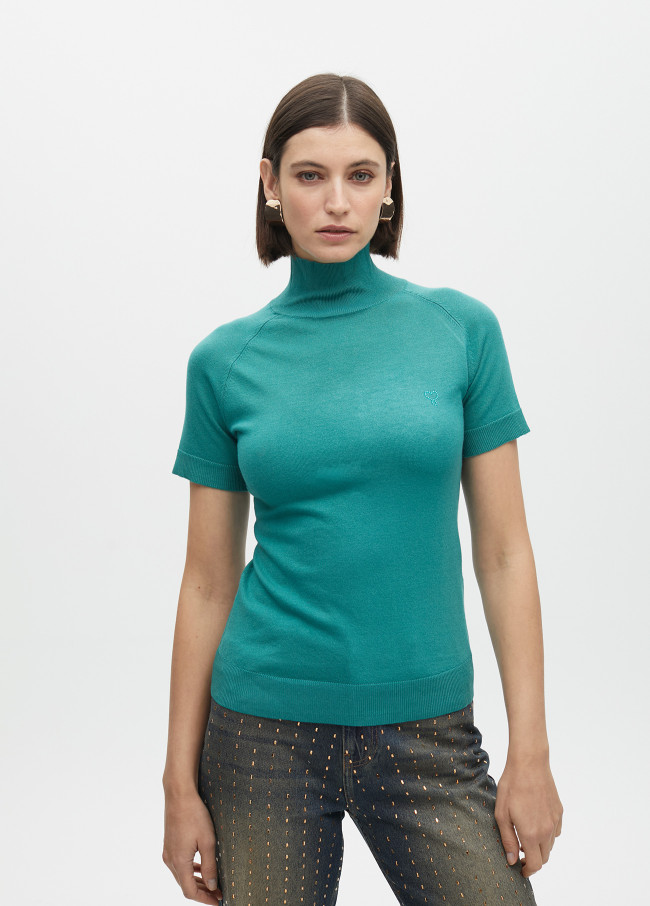 Top with mock neck