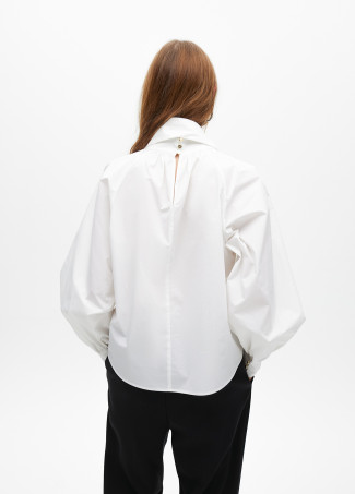 Camicia in popeline con fiocco - Lola Casademunt