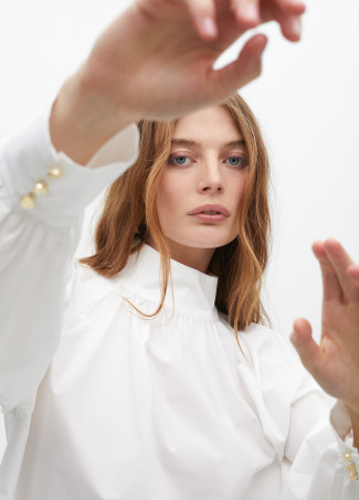 Camicia in popeline con fiocco - Lola Casademunt