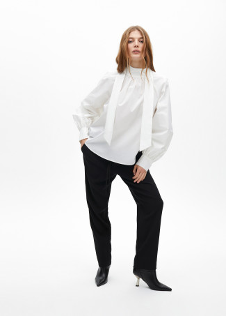 Camicia in popeline con fiocco - Lola Casademunt