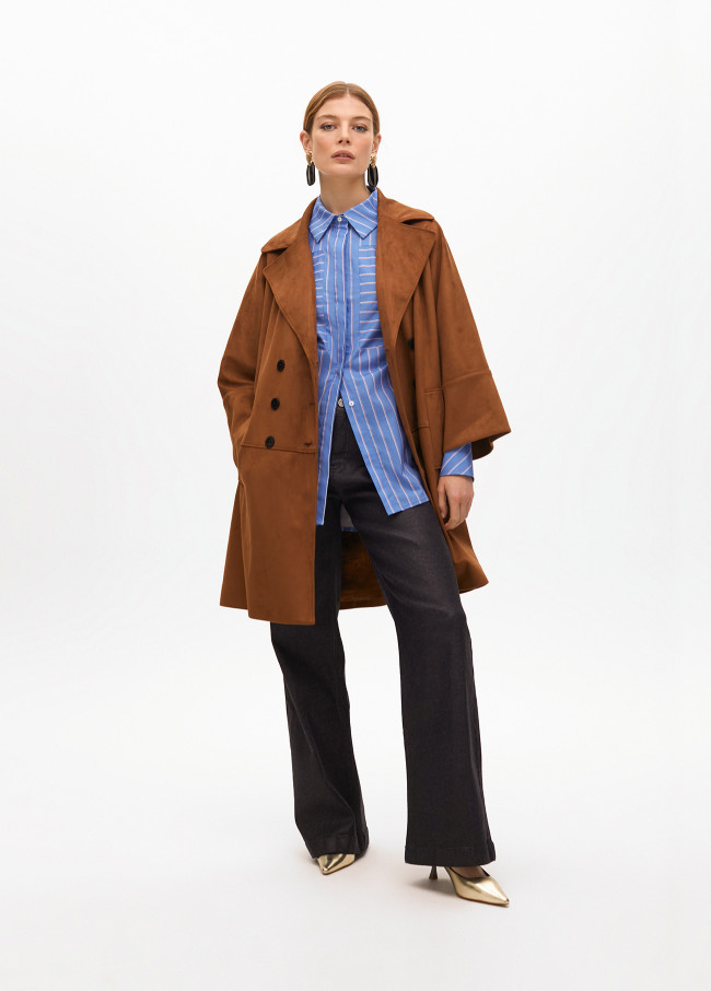 Cappotto oversize in camoscio
