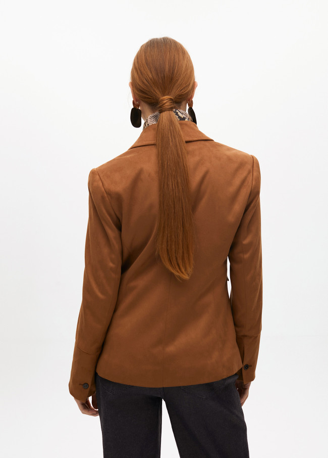 Blazer en suédine avec gilet effet serpent