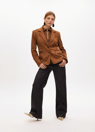 Blazer en suédine avec gilet effet serpent