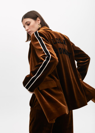 Veste en Velours avec Détail sur Manche