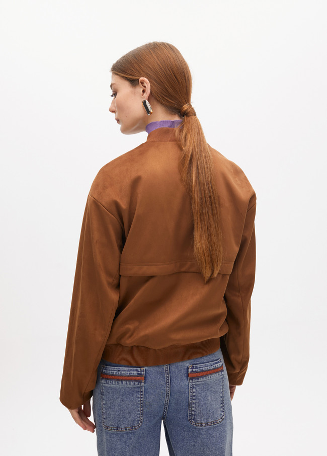 Blouson en suédine détail poches