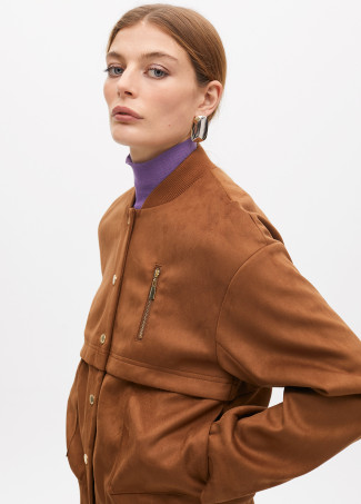 Blouson en suédine détail poches