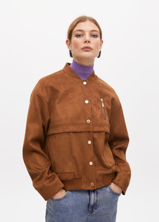 Blouson en suédine détail poches