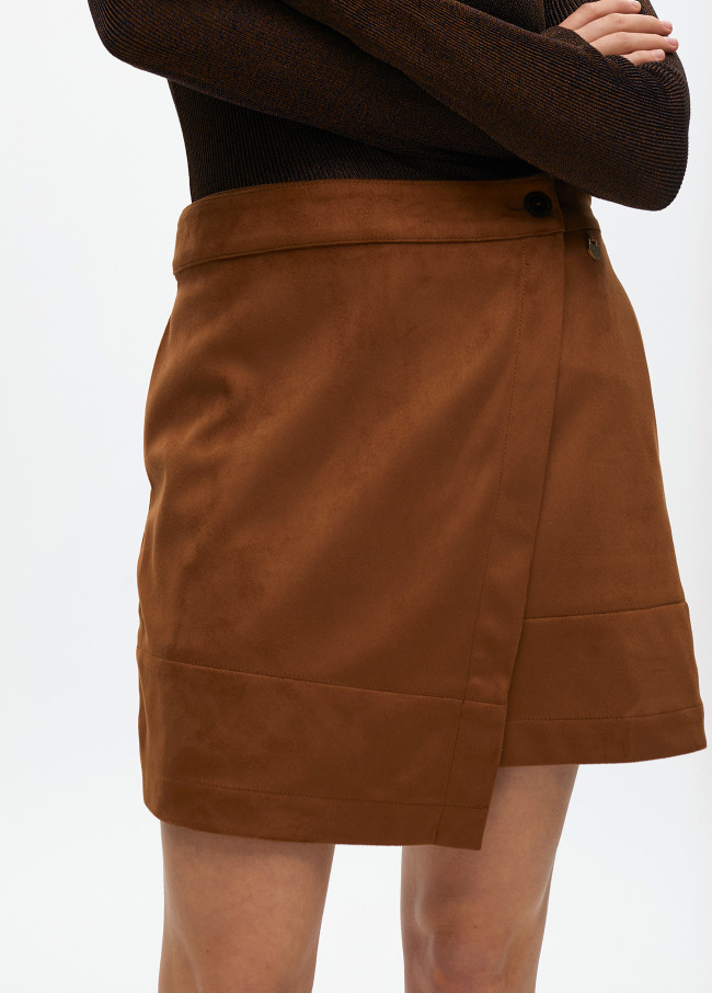 Falda antelina abertura mini