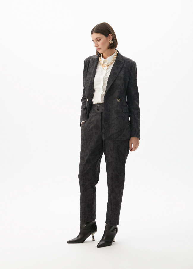 Pinstripe paisley jogging trousers