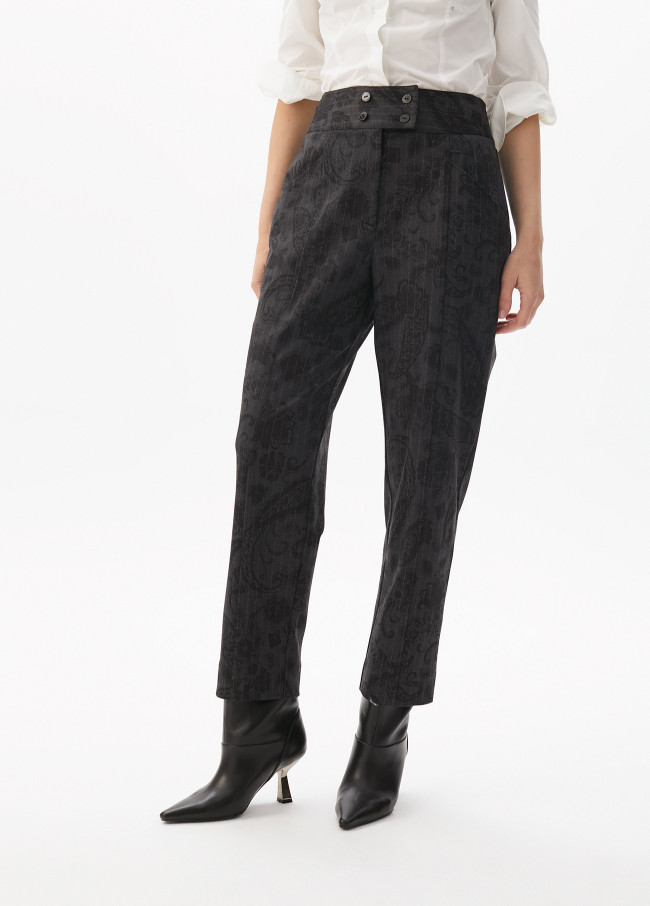 Pinstripe paisley jogging trousers