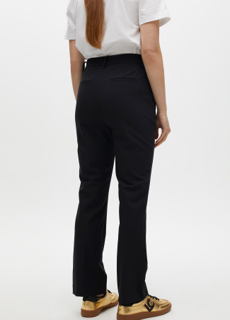 Straight fit comfort technical fabric trousers with zip pockets