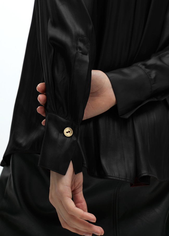 Oversize waxed-effect shirt