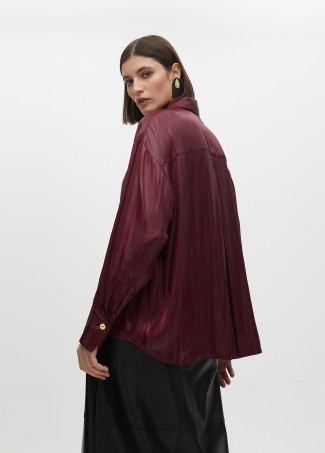 Oversize waxed-effect shirt