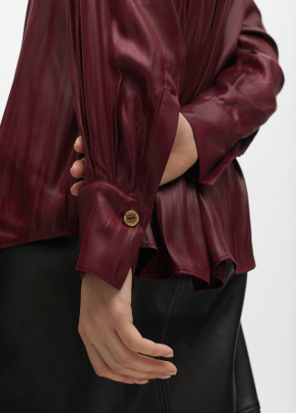 Oversize waxed-effect shirt