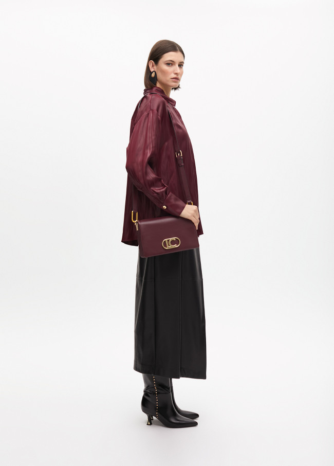 Oversize waxed-effect shirt