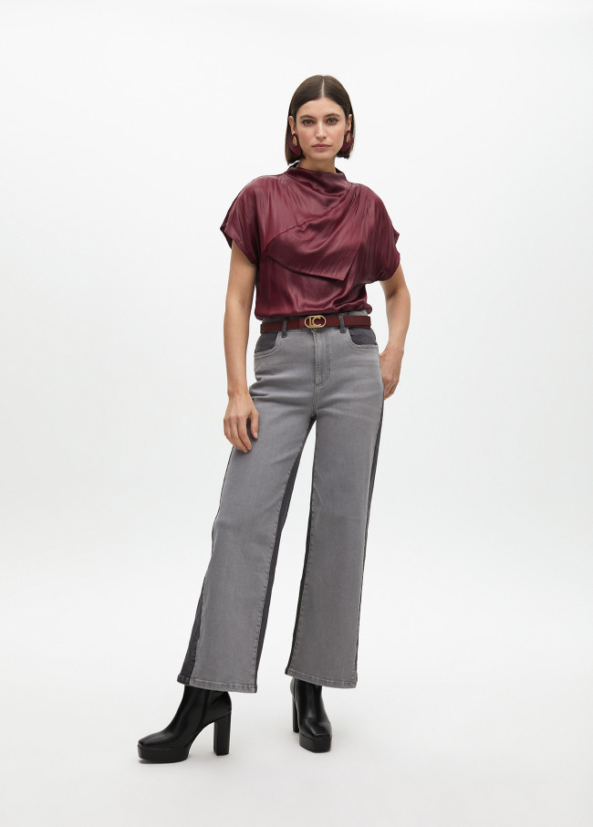 Top with draped sleeve detail