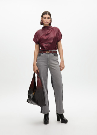 Top with draped sleeve detail