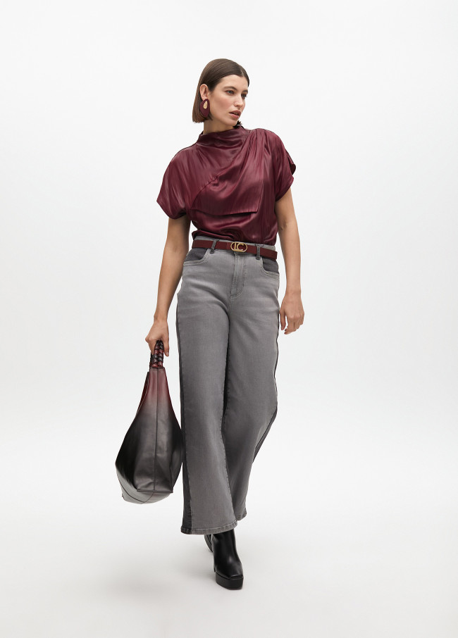 Top with draped sleeve detail