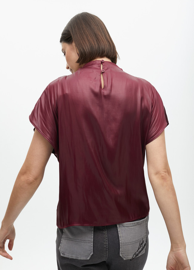 Top with draped sleeve detail