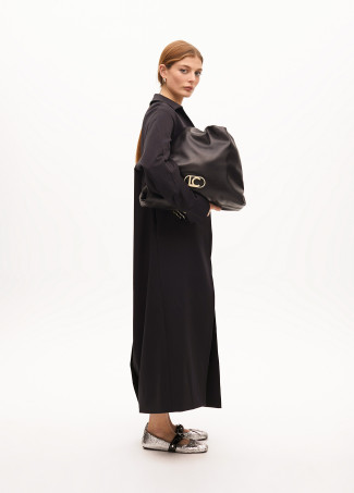 Technical fabric trench coat with belt