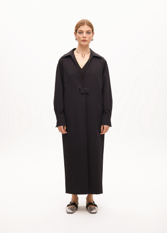 Technical fabric trench coat with belt