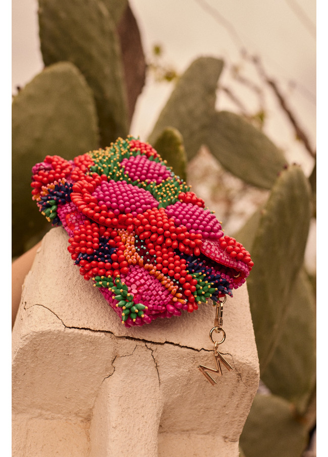 Multicoloured rhinestone clutch bag