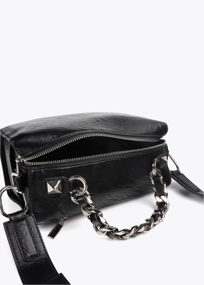 Bolso maletín efecto piel arrugada