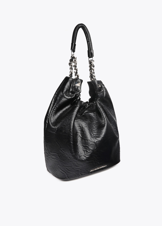 Bolso shopper efecto arrugado