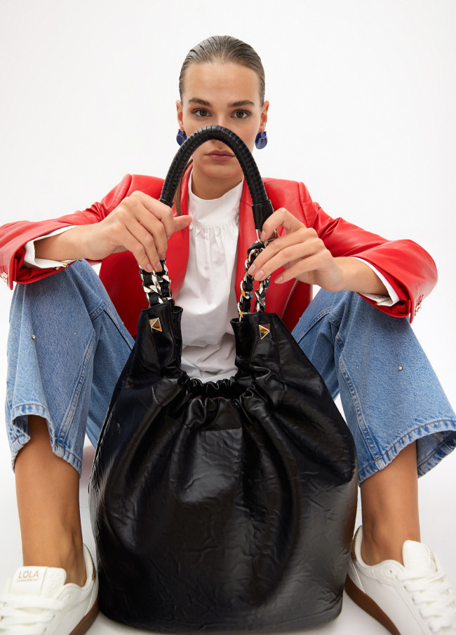 Bolso shopper efecto arrugado