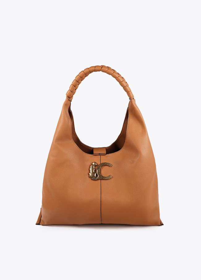 Borsa Shopper Effetto Pelle Manico Intrecciato...