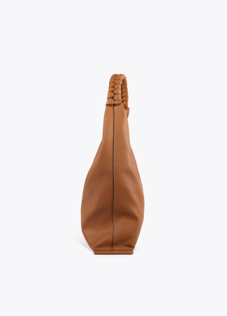 Bolso Shopper efecto piel asa trenzada