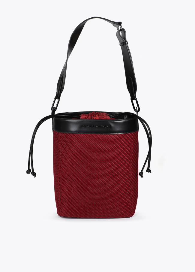 Borsa Hobo in Tessuto ed Effetto Pelle