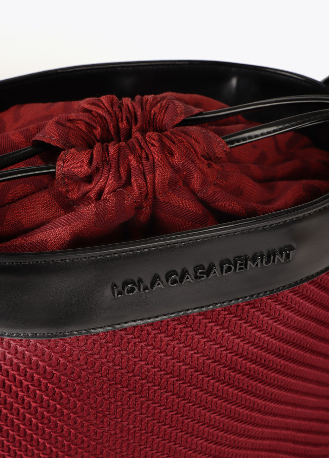 Borsa Hobo in Tessuto ed Effetto Pelle