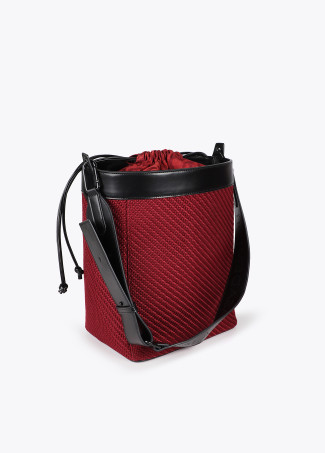 Borsa Hobo in Tessuto ed Effetto Pelle