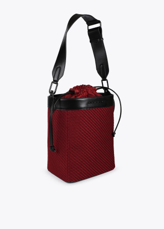 Borsa Hobo in Tessuto ed Effetto Pelle