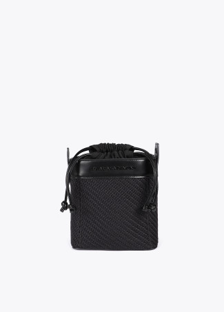 Borsa a tracolla combinata in tessuto e similpelle