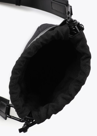 Borsa a tracolla combinata in tessuto e similpelle