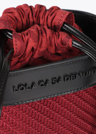 Borsa a Tracolla Tessuto e Effetto Pelle