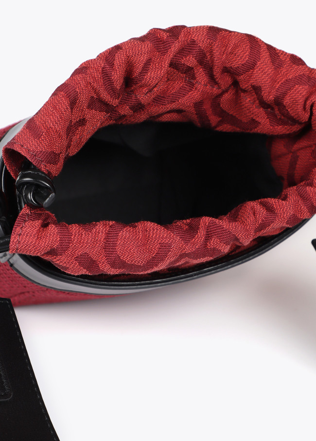 Borsa a Tracolla Tessuto e Effetto Pelle