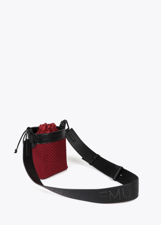 Borsa a Tracolla Tessuto e Effetto Pelle