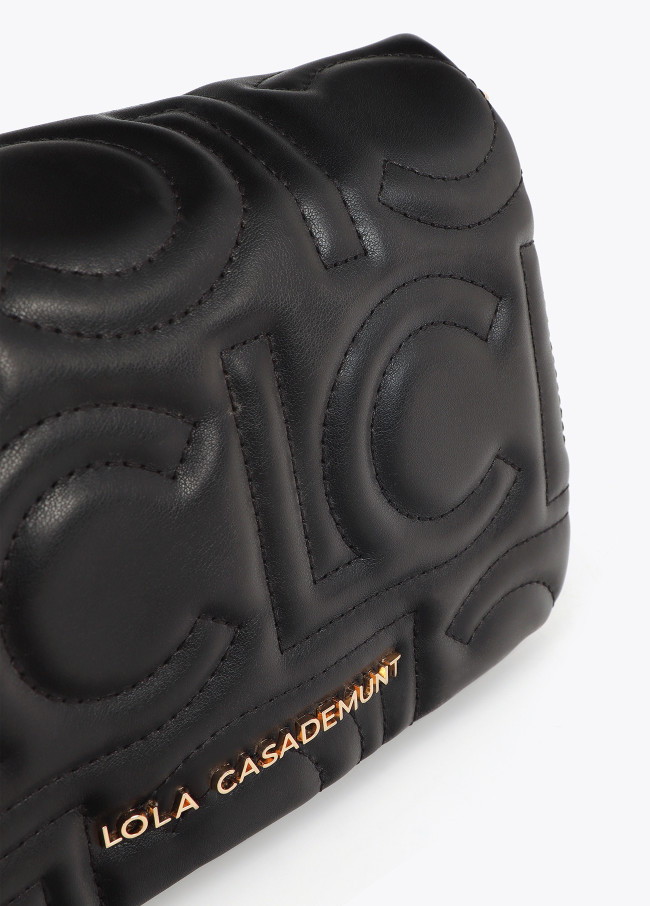 Bolsa Tiracolo Acolchoada com Logotipo em...