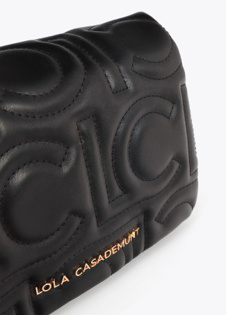 Bolsa Tiracolo Acolchoada com Logotipo em Efeito Pele com Alça Mista de Corrente