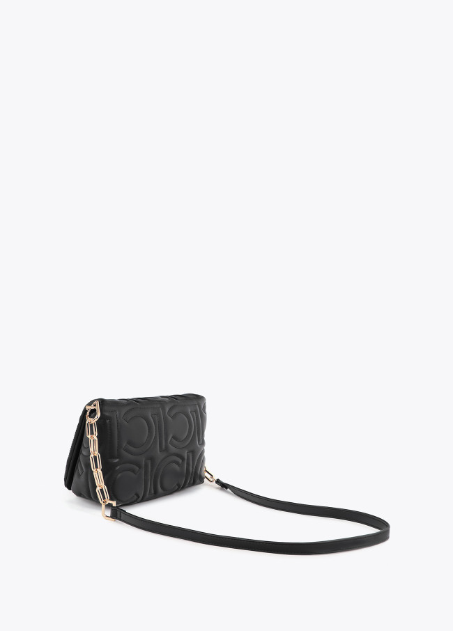 Bolsa Tiracolo Acolchoada com Logotipo em...