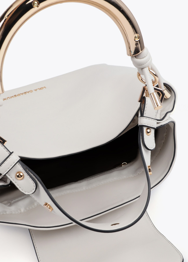 Personalised tote bag with metallic strap