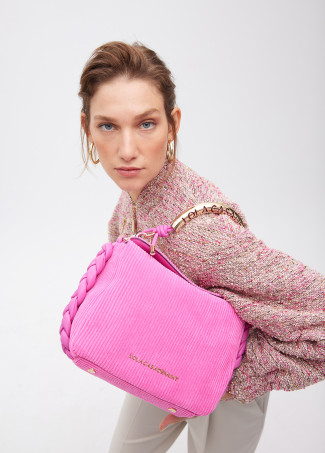 Personalised crossbody bag with metallic strap