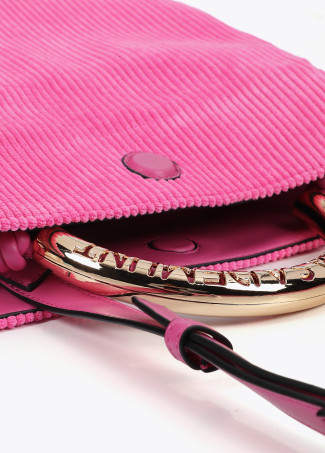 Personalised crossbody bag with metallic strap